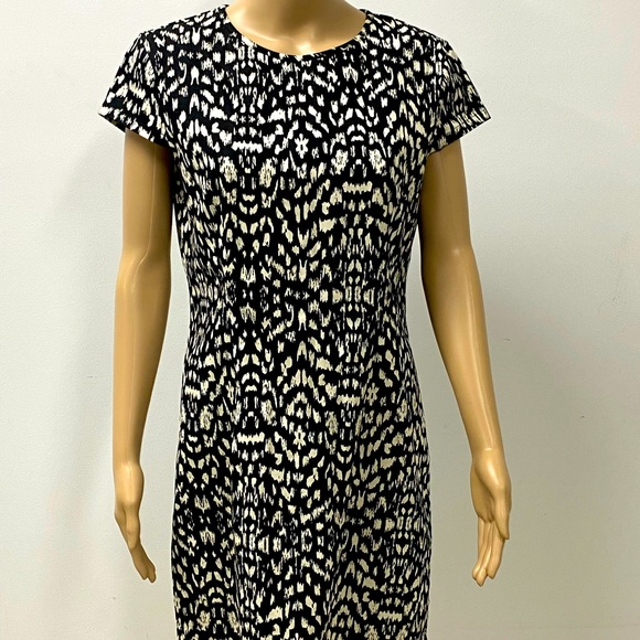 Knee Length Smocked Shift Dress Animal 